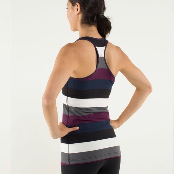 Lululemon Cool Racerback Tank Top Pow Stripe Plum - Picture 4 of 8